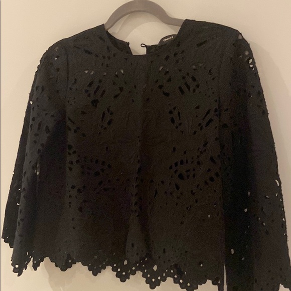 Black Lace blouse by Theory - Picture 3 of 8